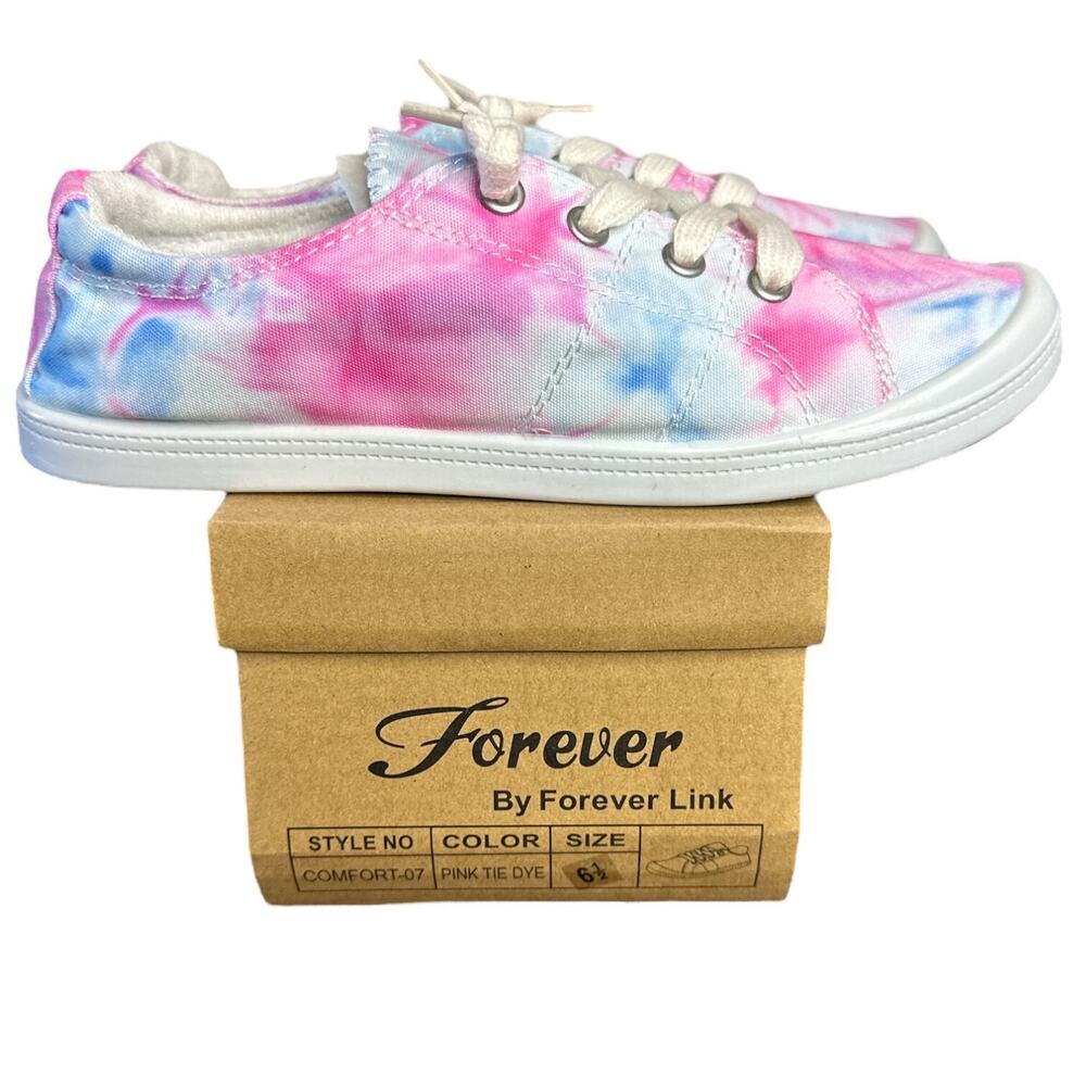 Forever  by Forever Link Tie Dye Womens Sneakers 6.5‎ Shoes Pink Blue White NEW